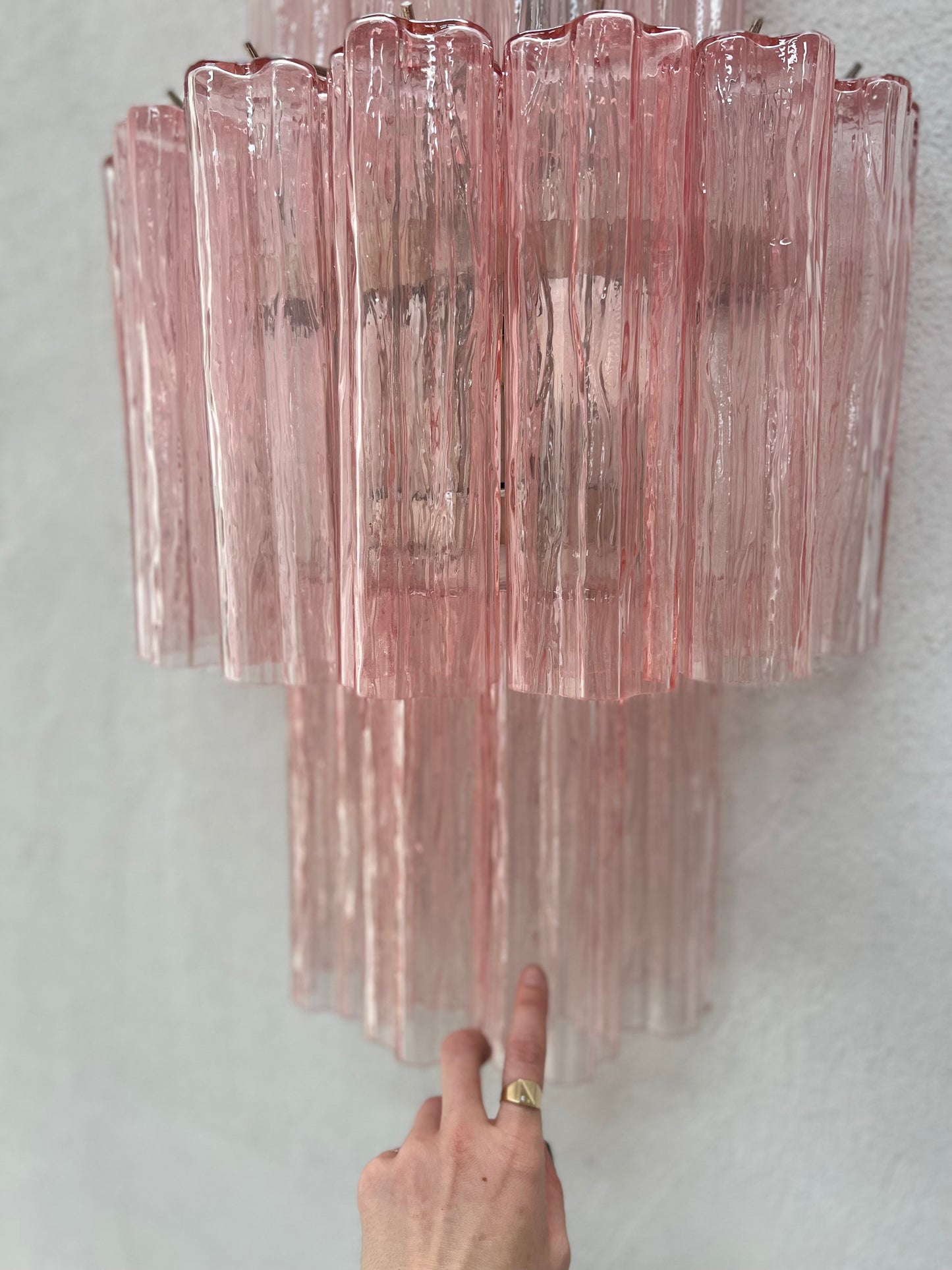 Murano Sconce - Venini TRONCHI PINK - One Available