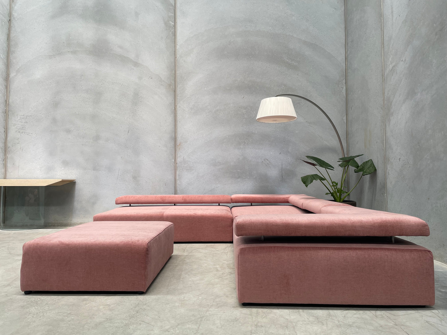 Pink Five Piece Modular Sofa