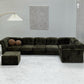 - Bespoke VandeRoza Green Chenille Modular Sofa - Seven Piece Set