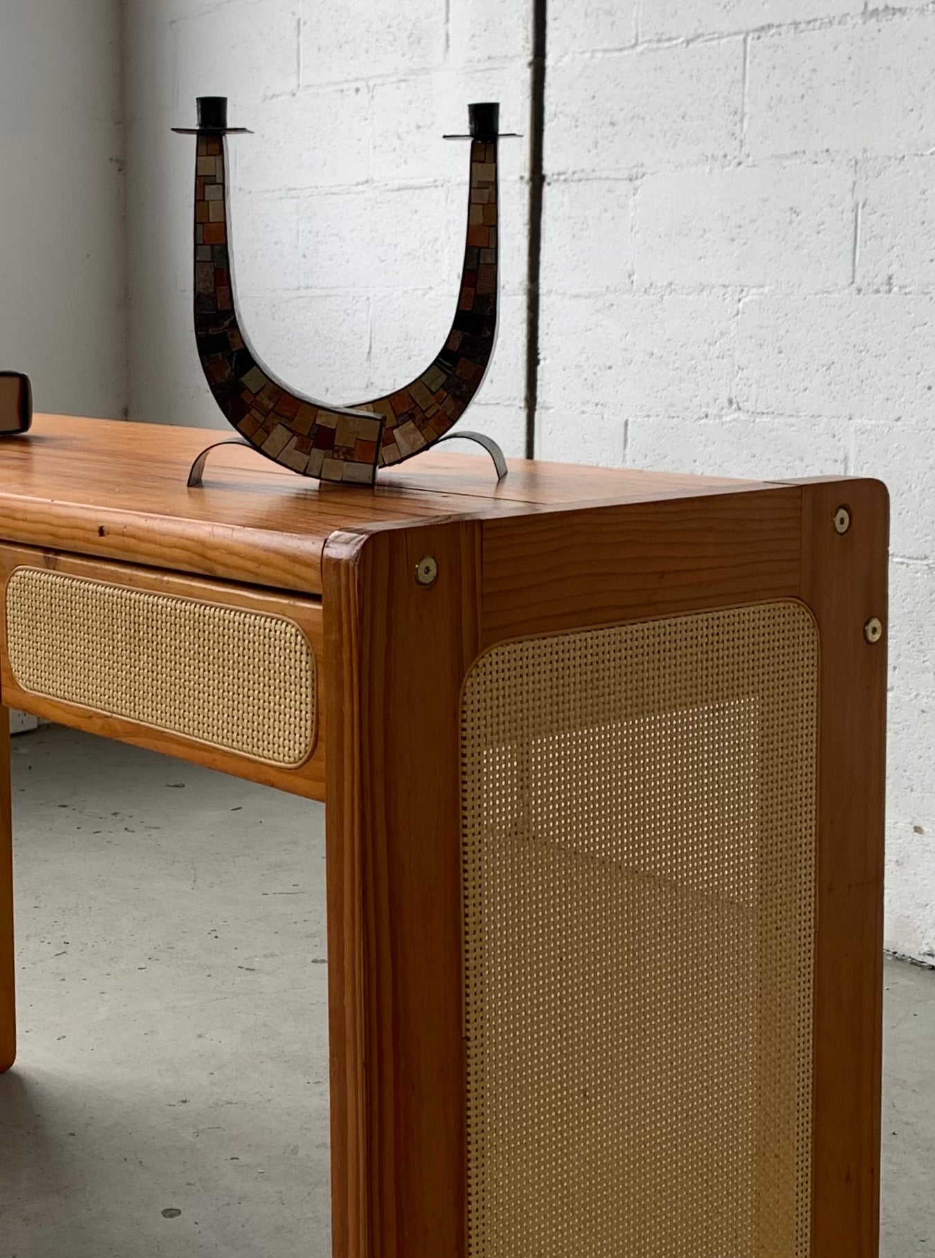 Rattan Console Table With Storage