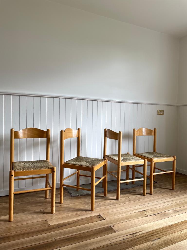 Vintage timber rush dining chairs