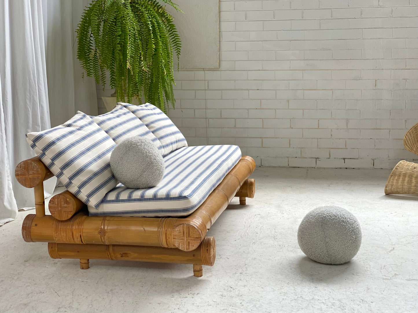Vintage Bamboo Sofa Daybed