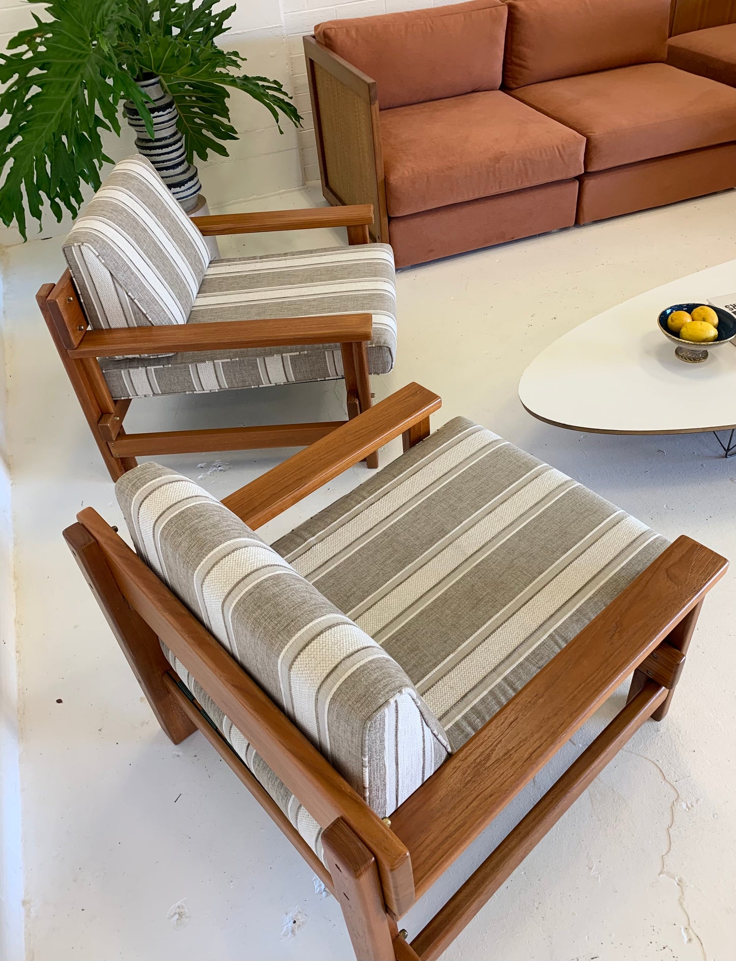 Striped Parker Armchairs