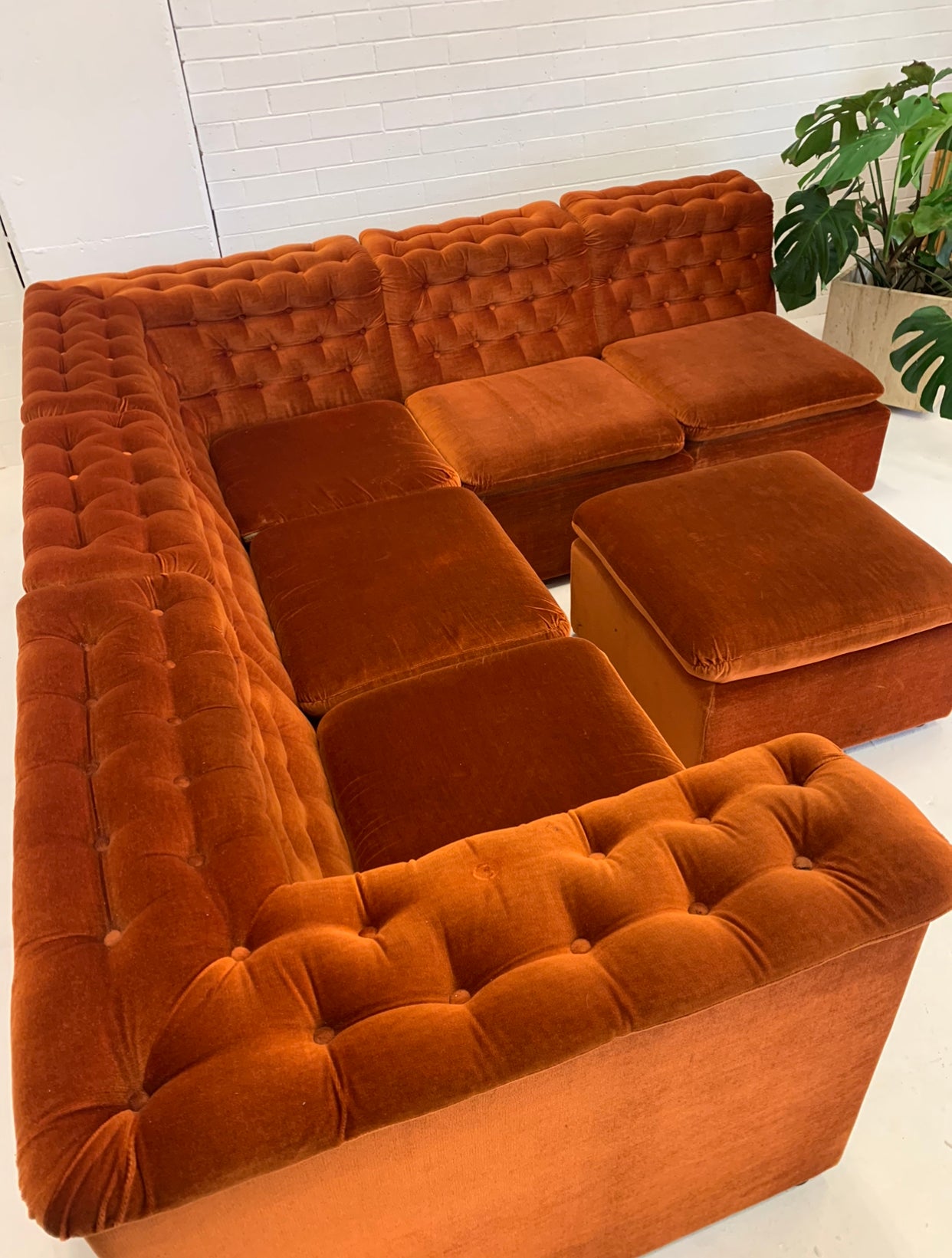 Vintage FLER Velvet Modular Sofa
