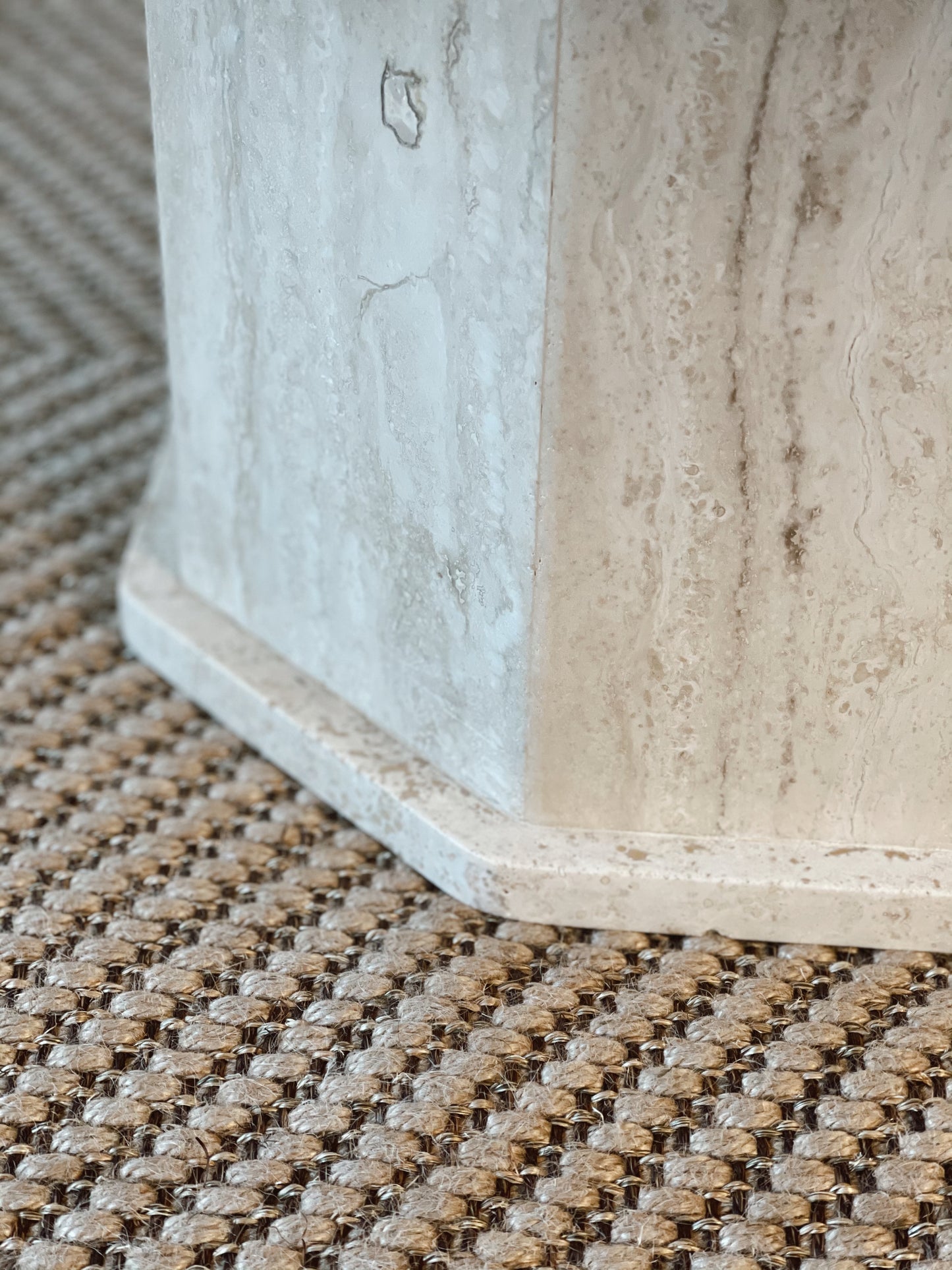 Oval Travertine Coffee Table