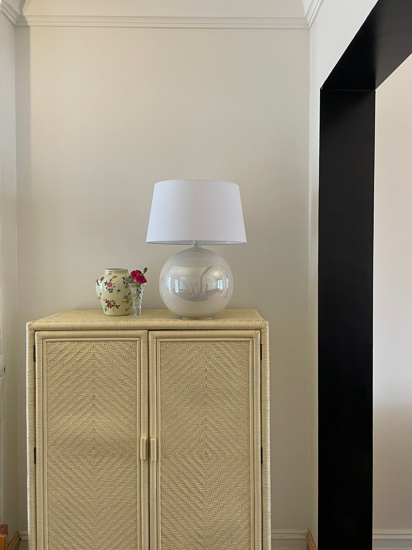Large Vintage Opalescent Sphere Statement Lamp - Six Available