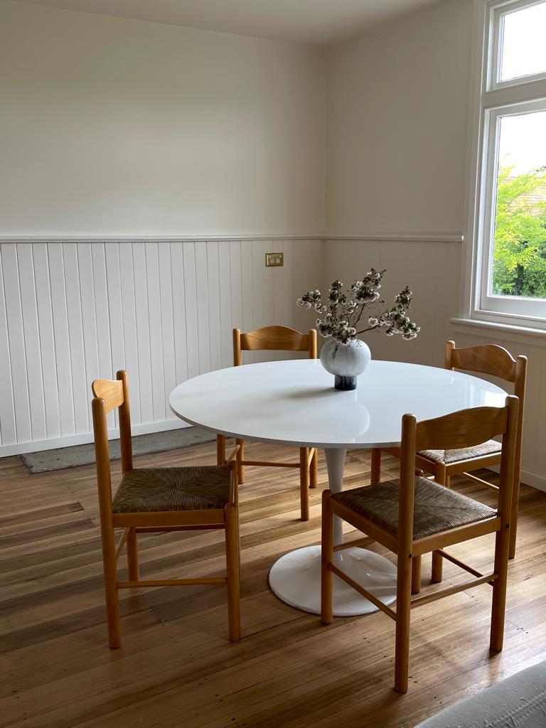 Vintage timber rush dining chairs