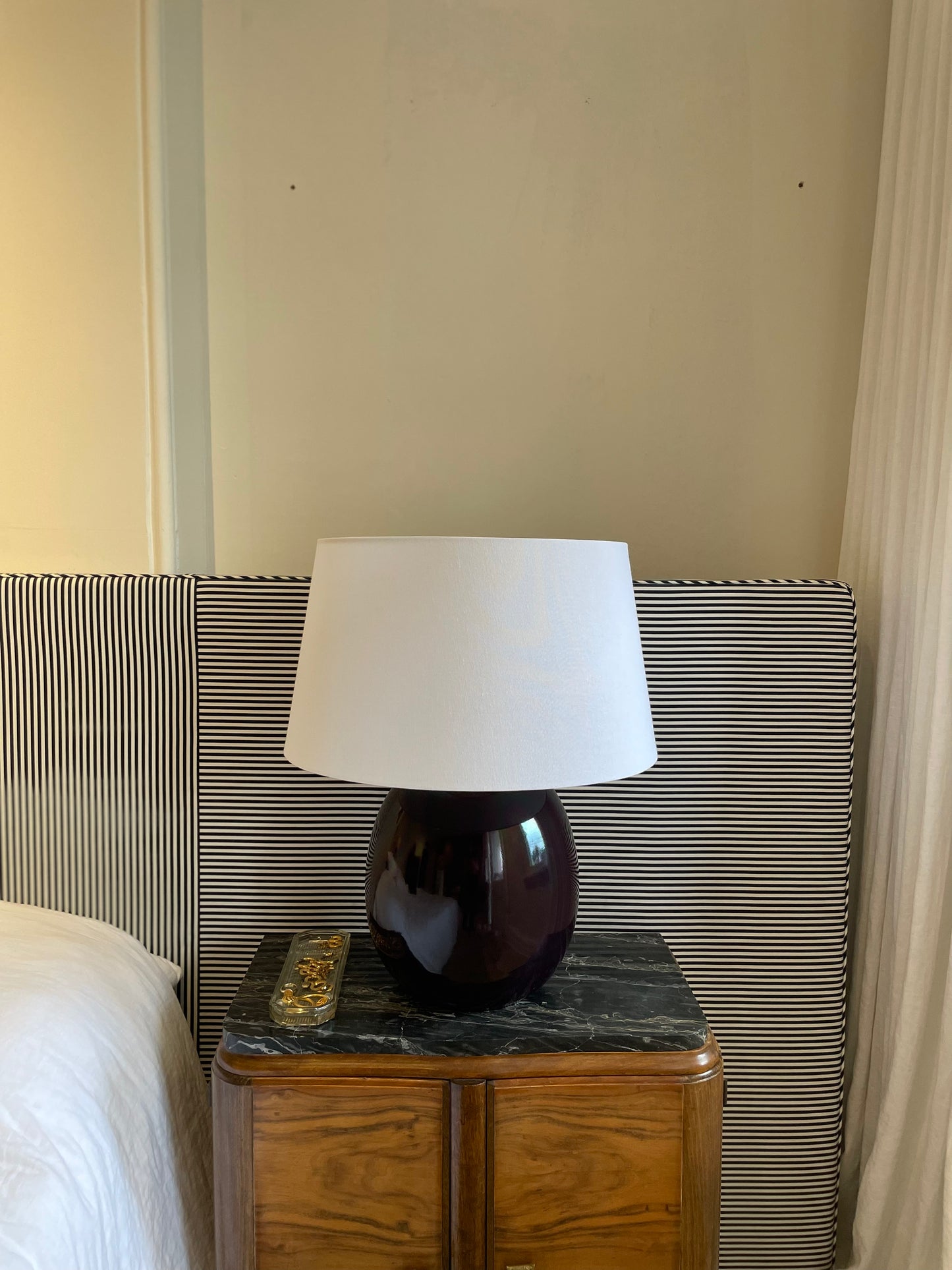 - Vintage Italian Plum Coloured Lamp - Two Available