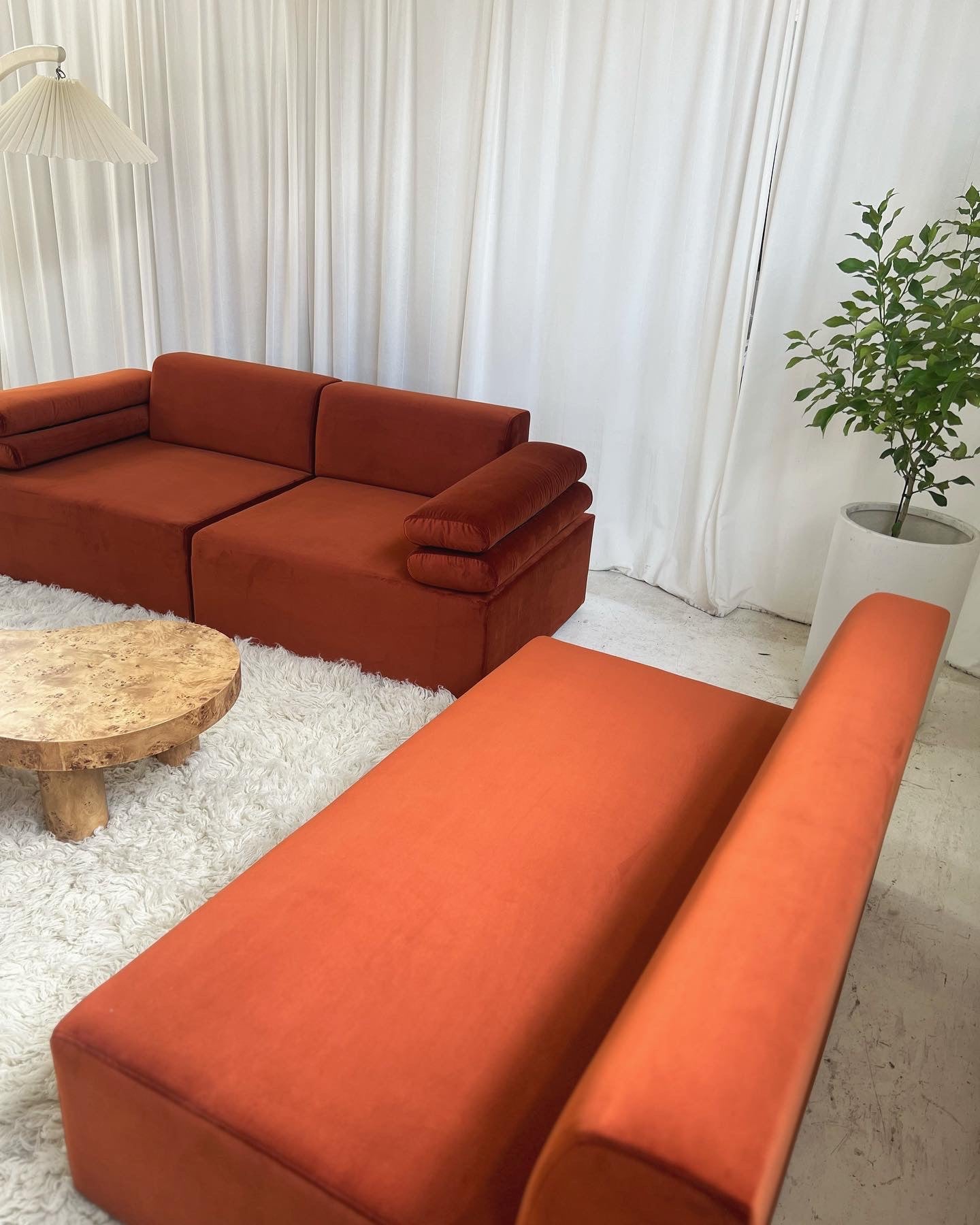 - Copper Velvet Modular Sofa Set