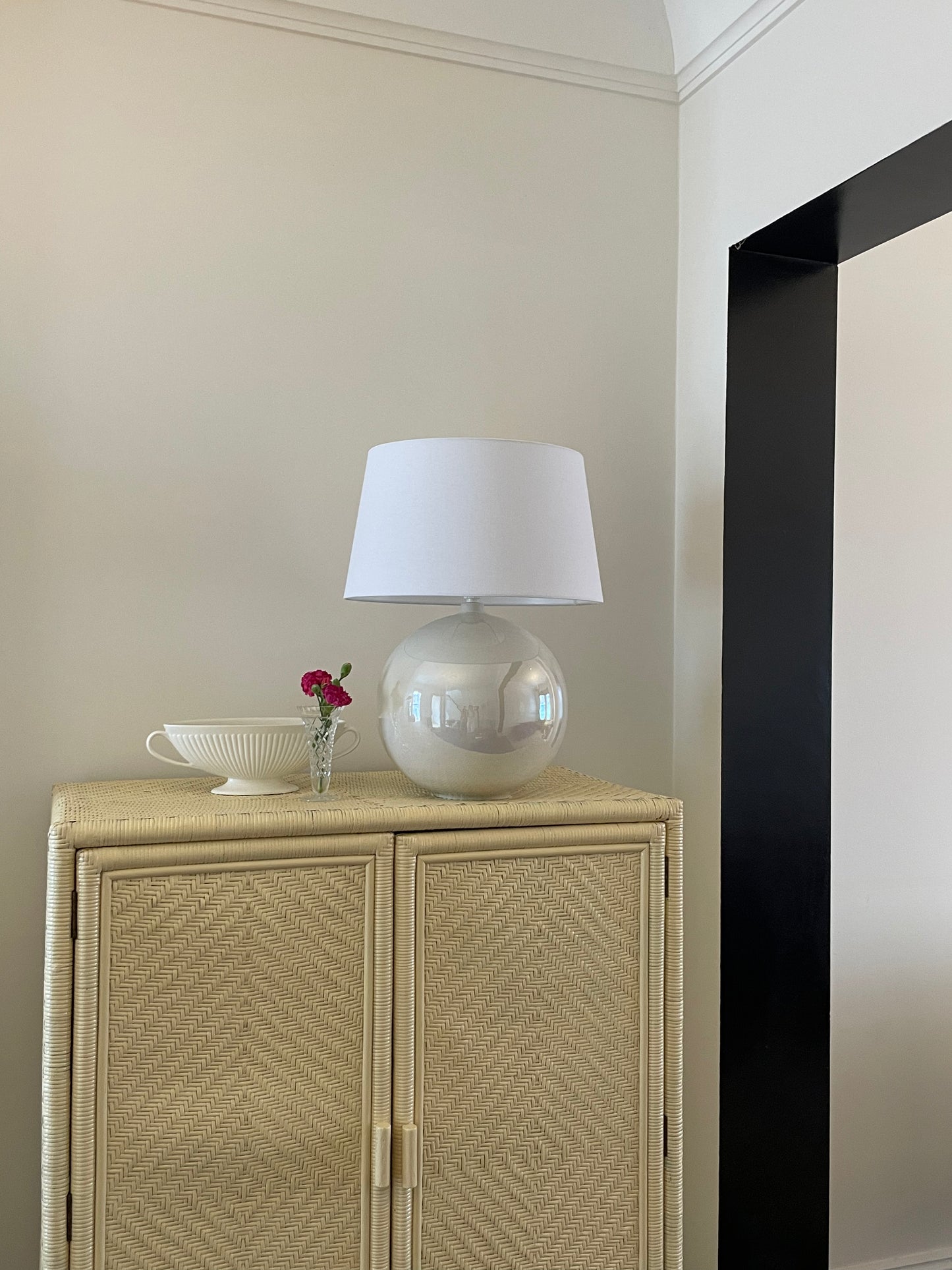 Large Vintage Opalescent Sphere Statement Lamp - Six Available