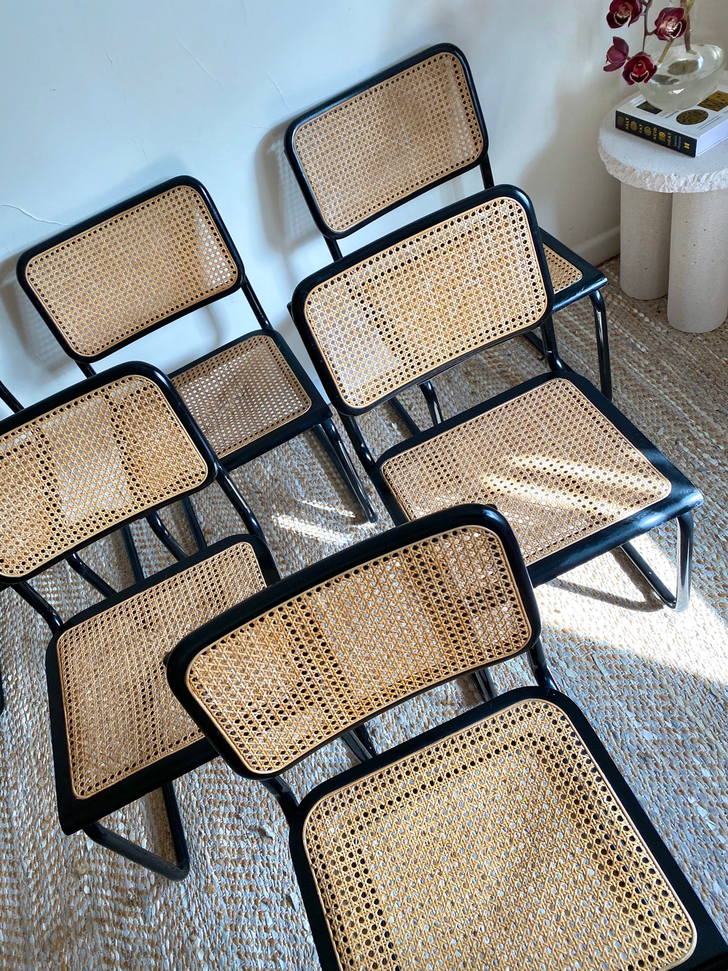 Set of 6 Black Cesca Chairs