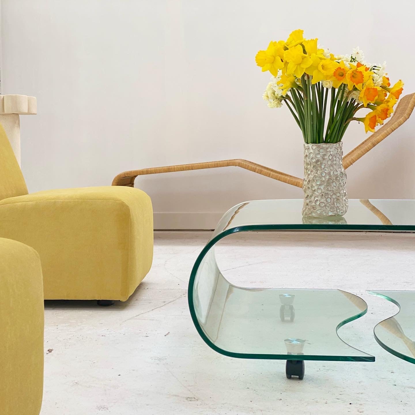 Curvy Glass Coffee Table