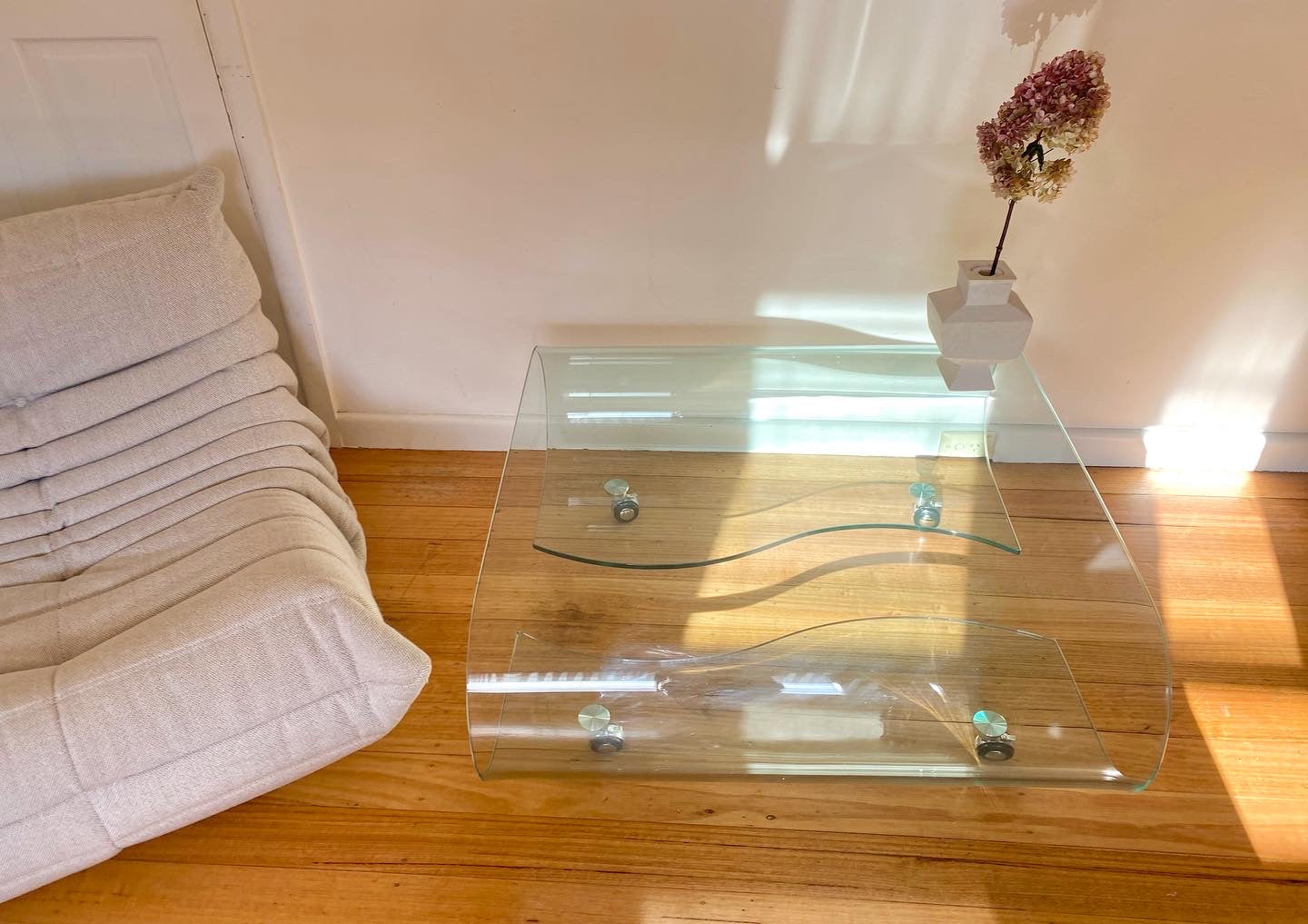 Curvy Glass Coffee Table