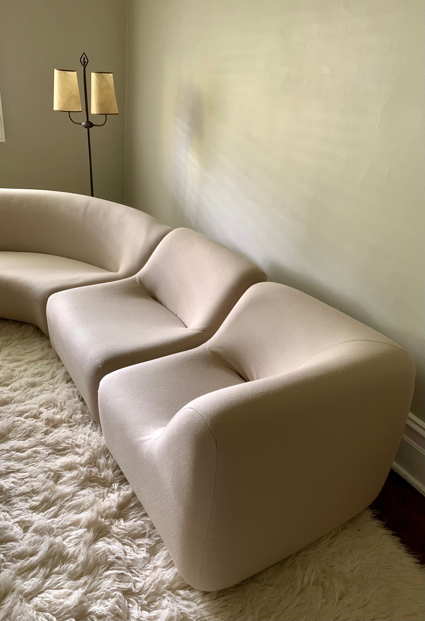 Featherston Numero VII Modular Sofa Reupholstered in Soft Wool