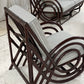 Vintage Dark Bamboo Armchair - Coffee Stripe