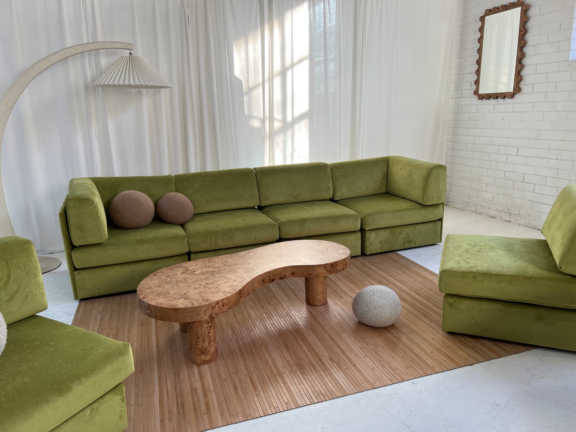 Bespoke Large Sage Green Modular Sofa Curated Spaces