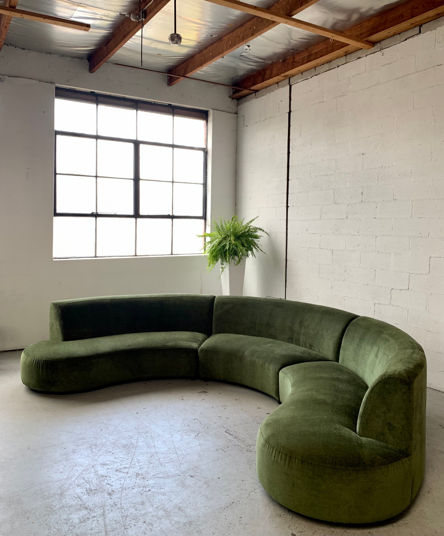 Bespoke Velvet Modular in Deep Botanical Green