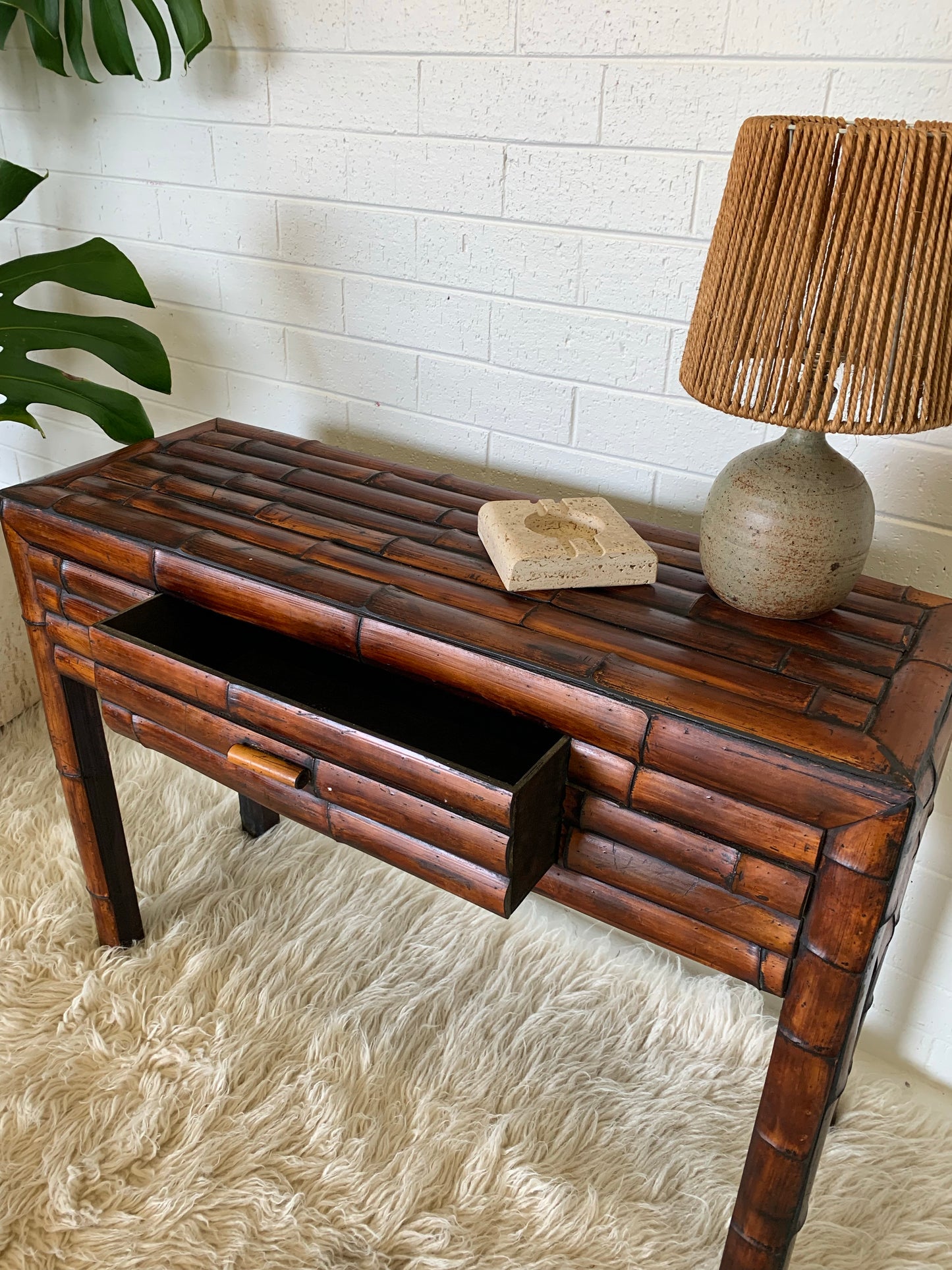 Vintage Bamboo Hall Table