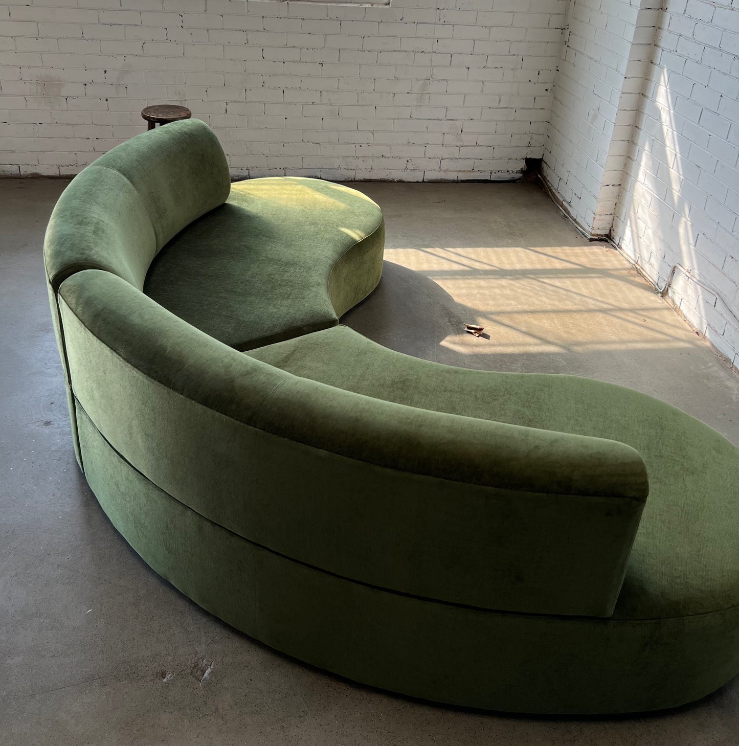 Bespoke Curved Sofa in Deep Botanical Green