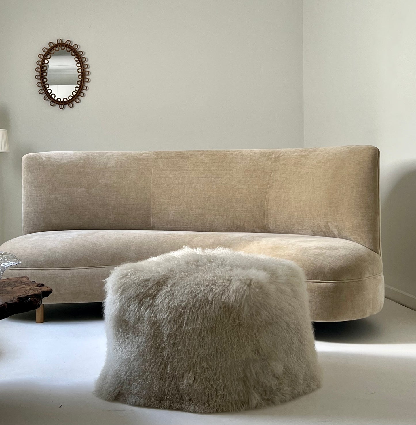 Bespoke Curved Sofa in Cashew Velvet