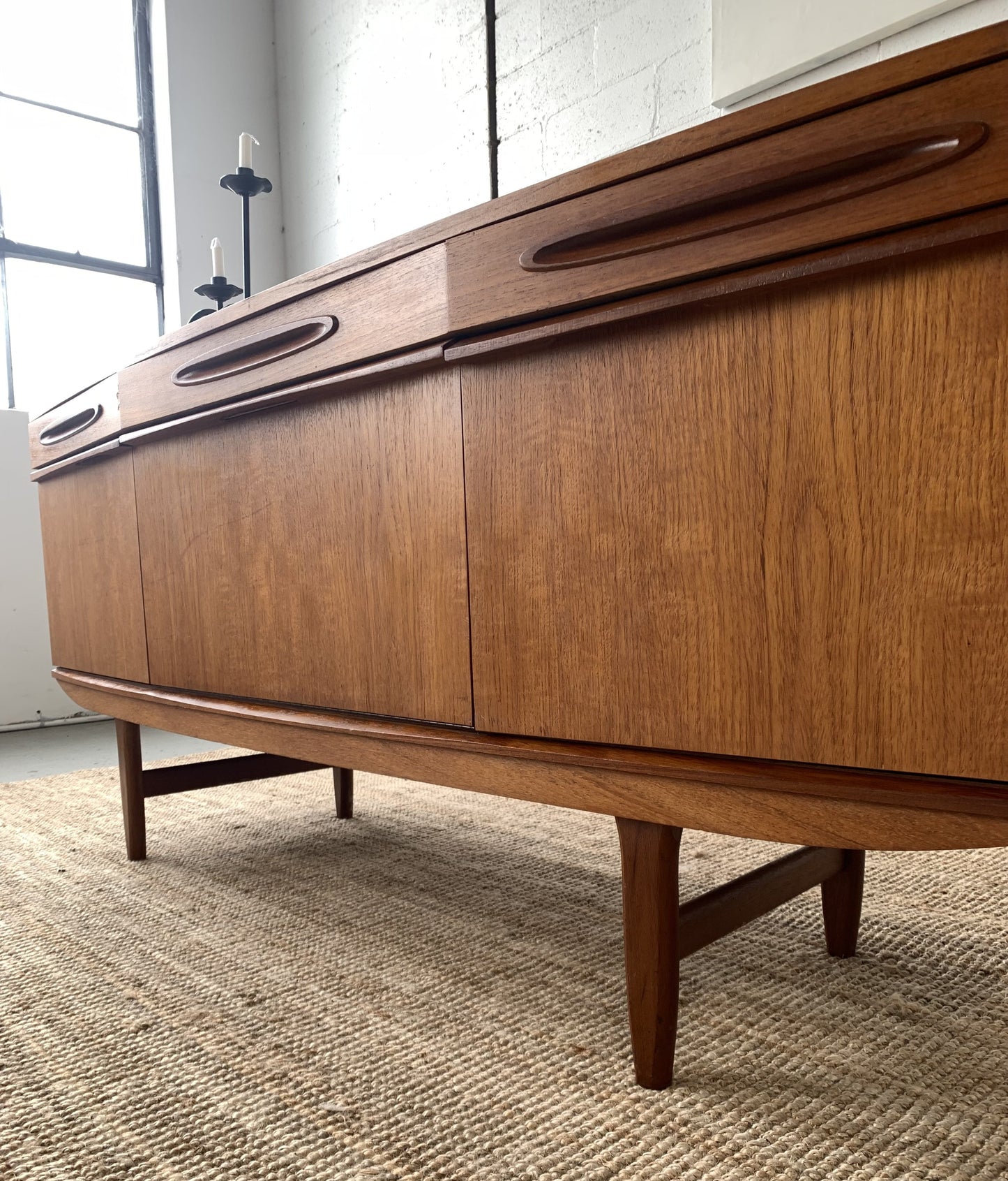 Bow Front Mid Century Sideboard