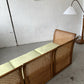 Refurbished Velvet & Rattan Sofa, Circa 1960-70