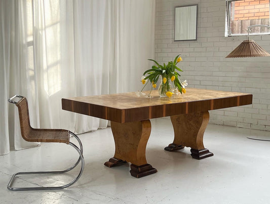 - Large Walnut Birds Eye Burl Table