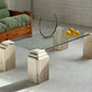 Vintage Glass & Travertine Coffee Table