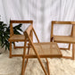Original Italian Aldo Jacober Rattan Folding Chairs
