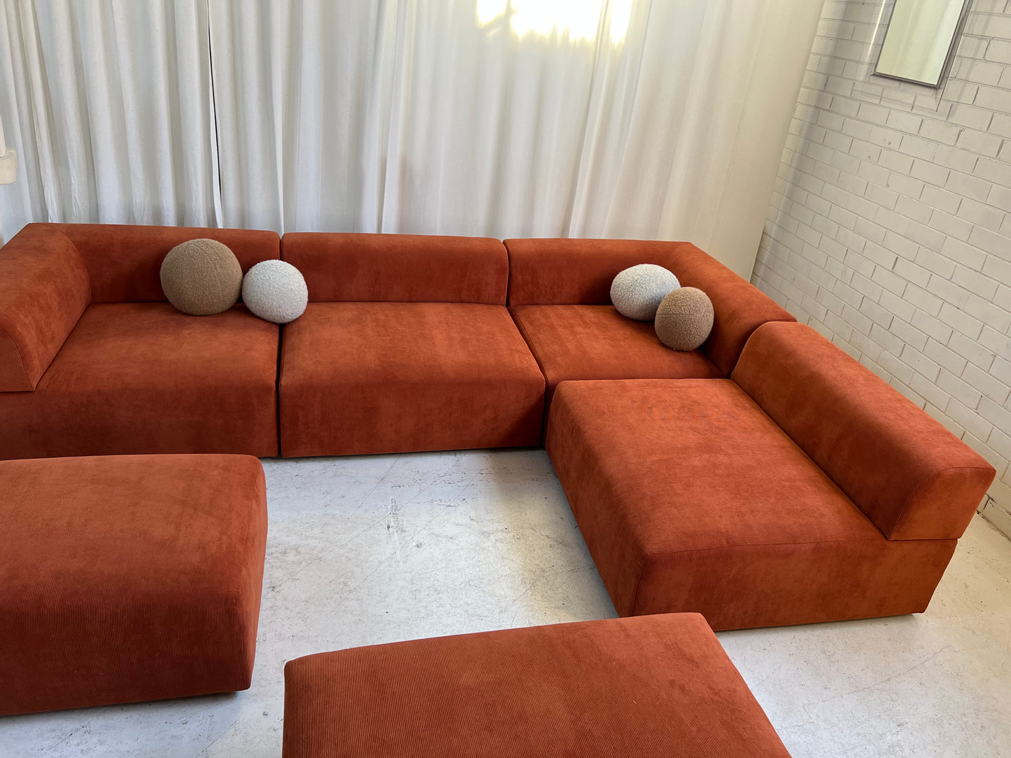 Bespoke Large Corduroy Modular Sofa Set