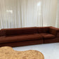 Vintage Fler Choc Velvet Modular Sofa / Bed