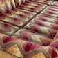 Vintage 9 Piece Geometric Corduroy Modular Sofa & Ottoman (Set)