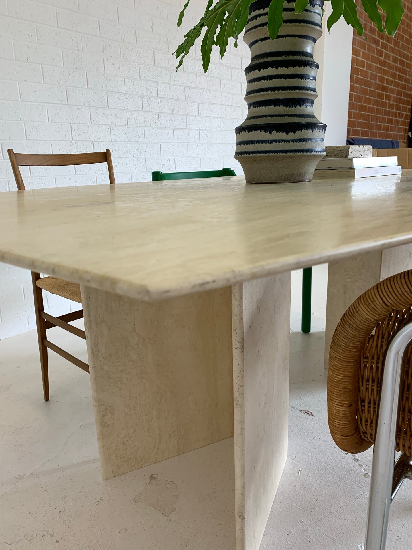 Vintage Travertine Dining Table