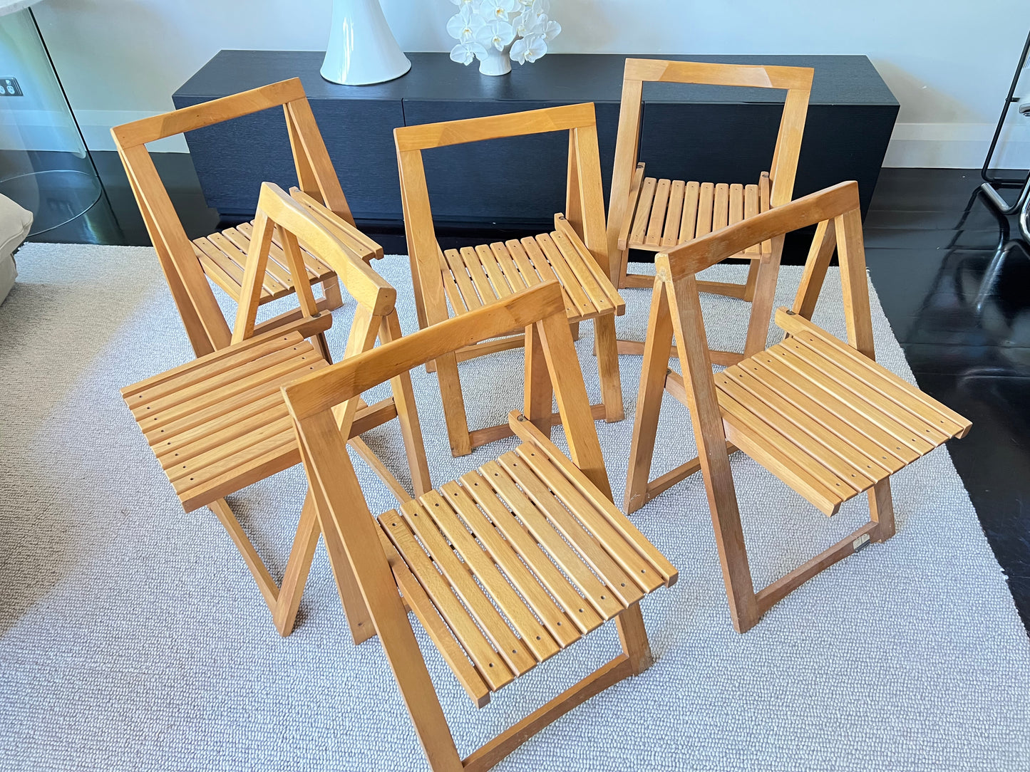 Italian Aldo Jacober “Trieste”folding chairs