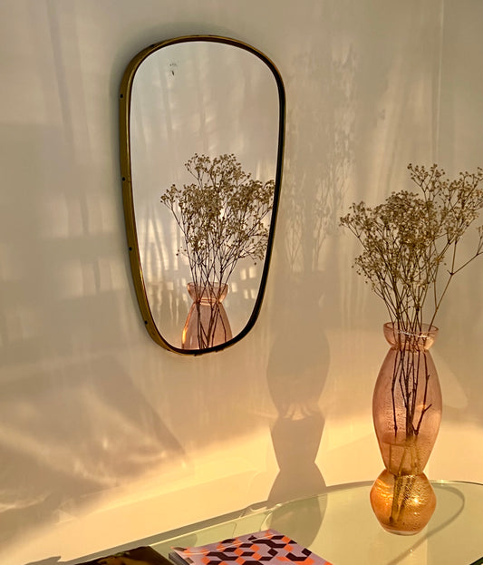 1950s Italian Brass Mirror