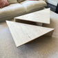 Vintage Italian Split Unfilled Travertine Coffee Table