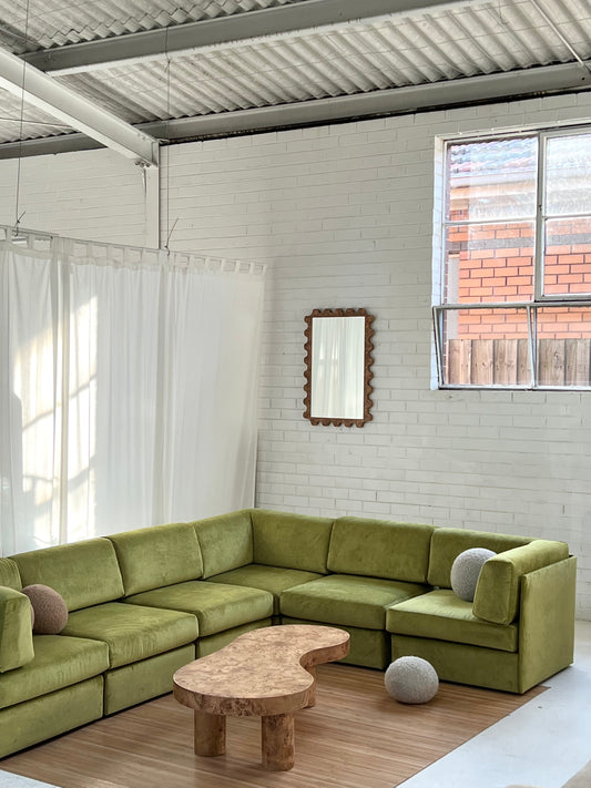 - Bespoke Large Sage Green Modular Sofa