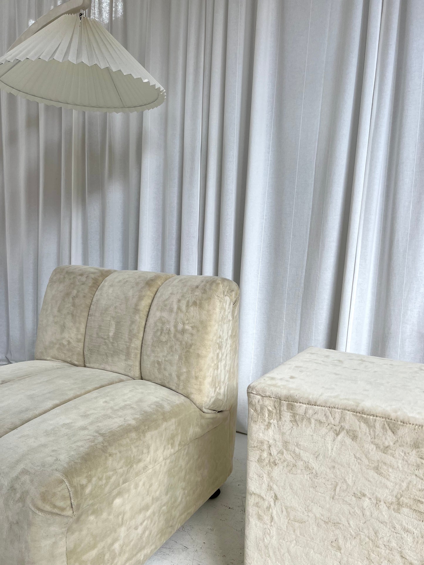 - Soft Cream Curved Modular Sofa Set