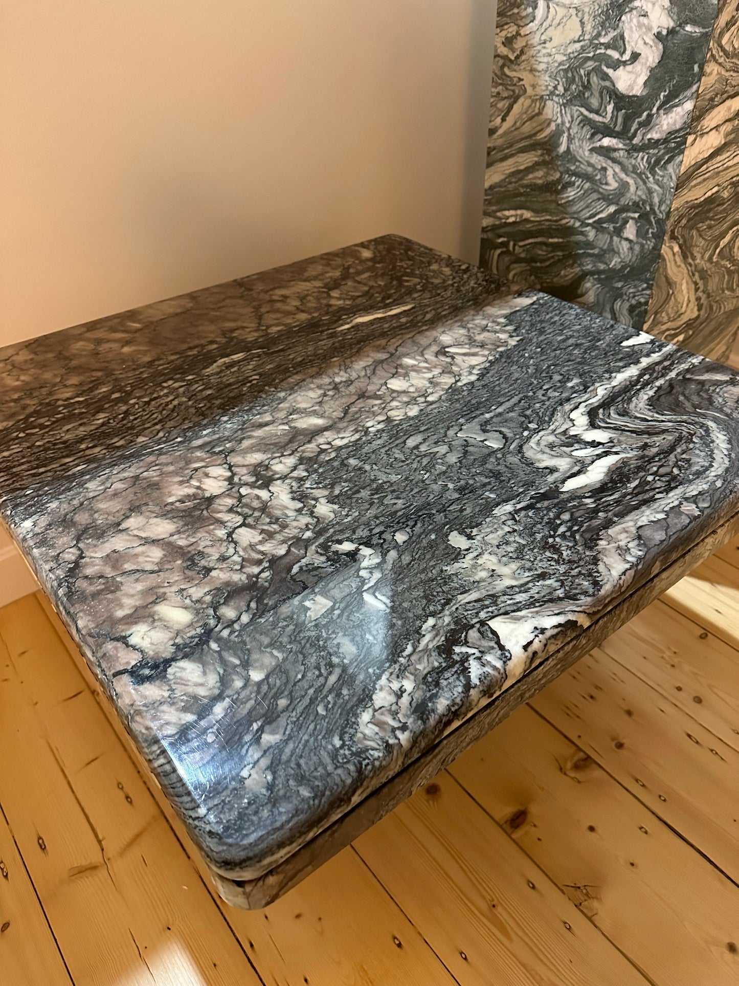 - Vintage Cippolino Marble Side Table, Italy