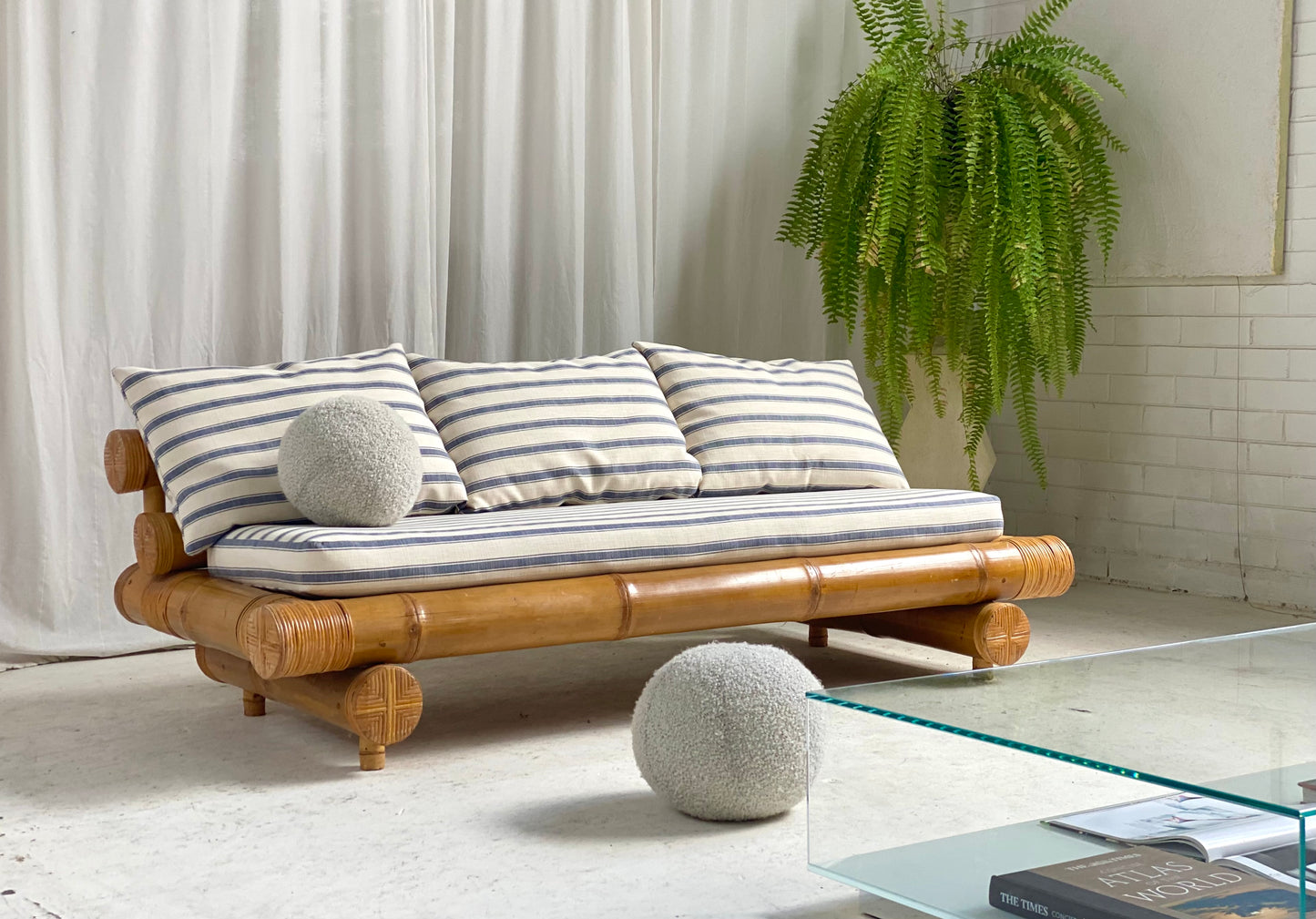 Vintage Bamboo Sofa Daybed