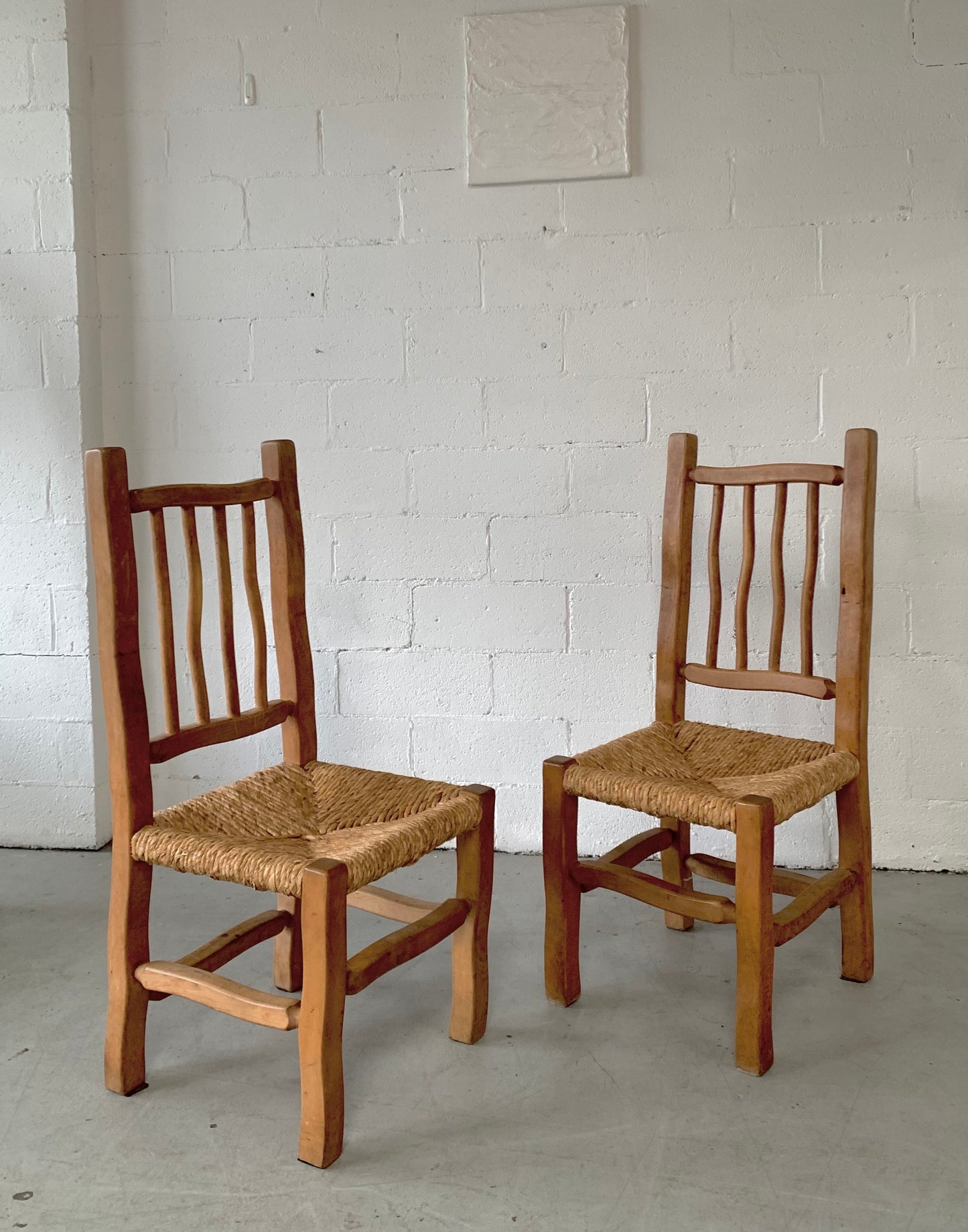 Four Wiggly Handmade Dining Chairs (Set)