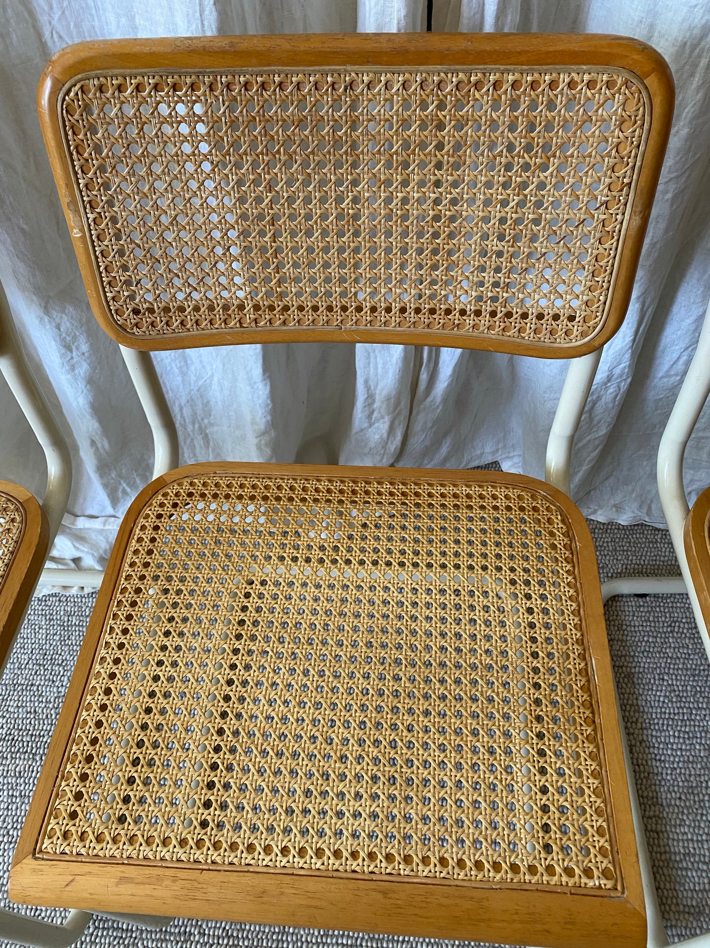 Set of 6 Cesca style rattan dining chairs