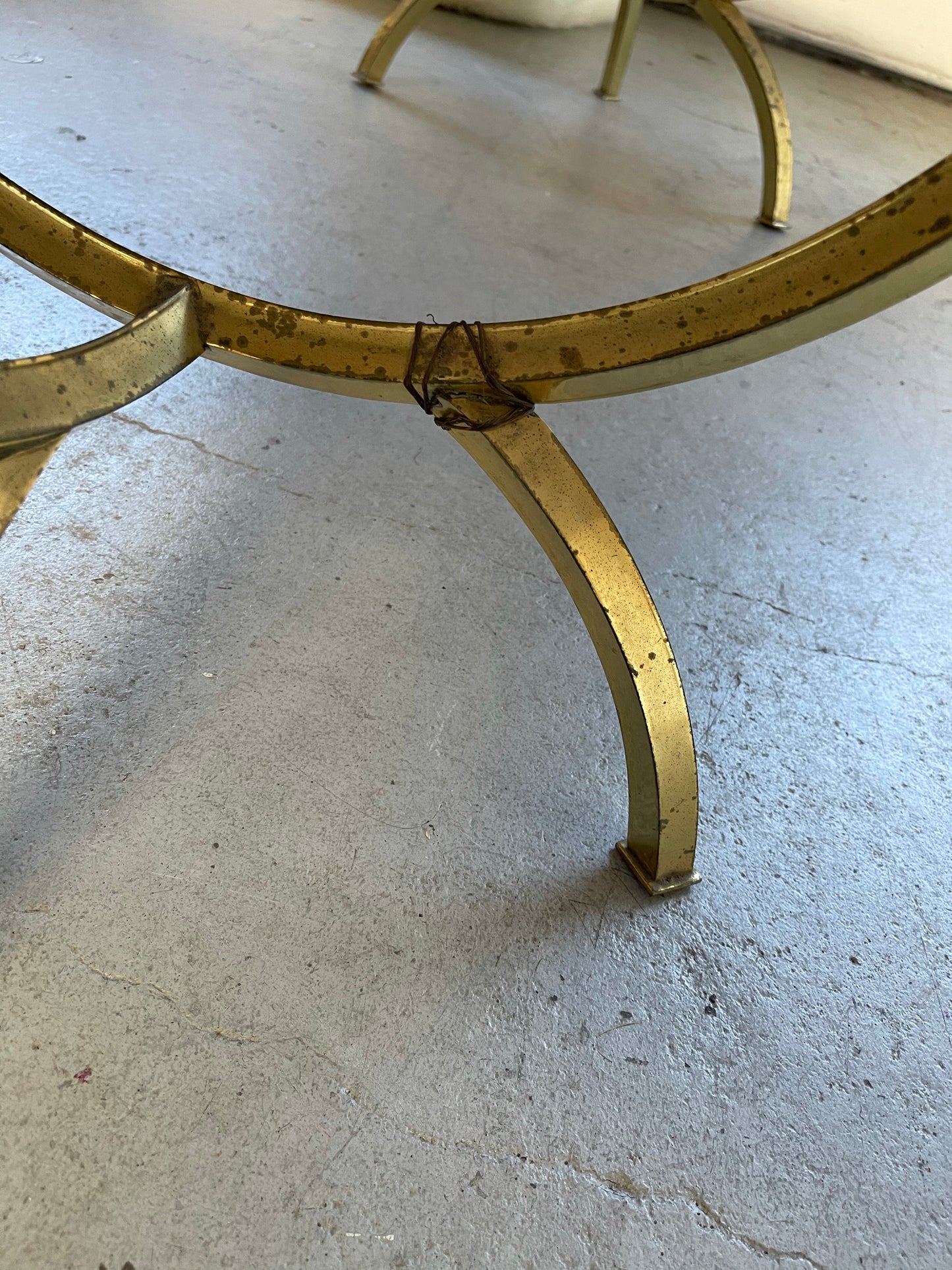 Marble Coffee Table with Brass Base