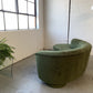 Curved Velvet Sofa in Deep Botanical Green