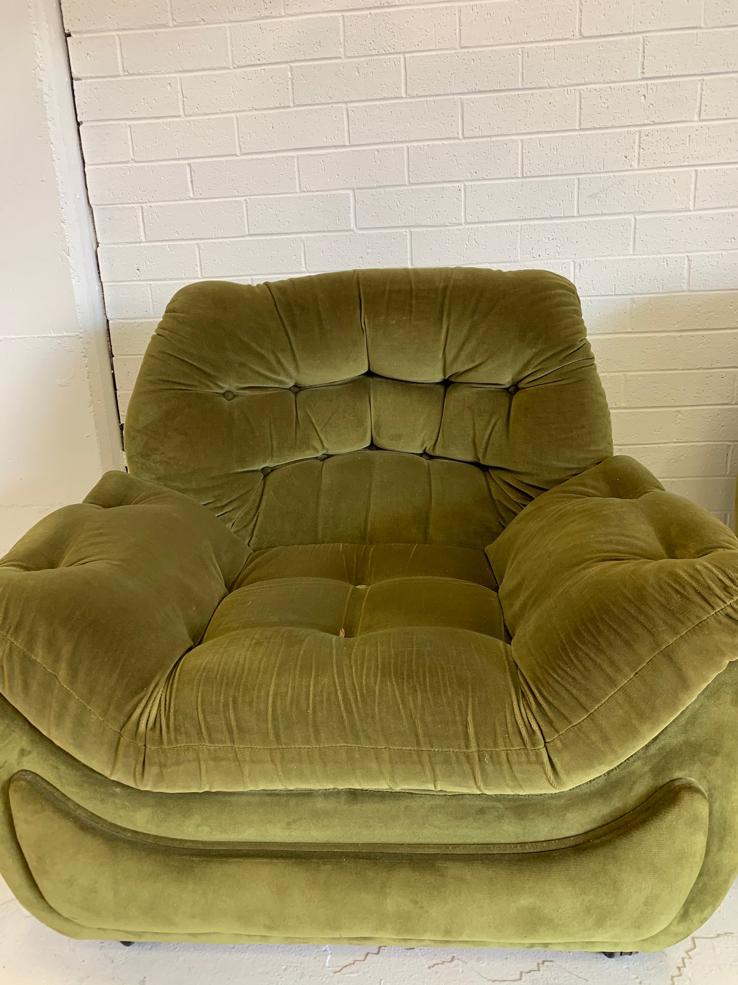 Vintage Green Velvet Armchairs