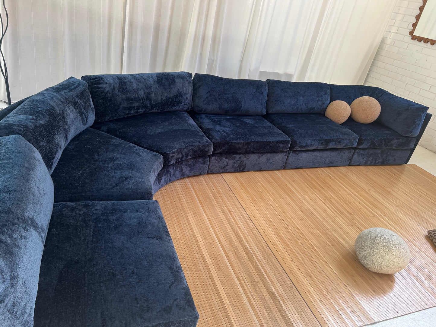 - Bespoke Curved Midnight Chenille Modular Sofa