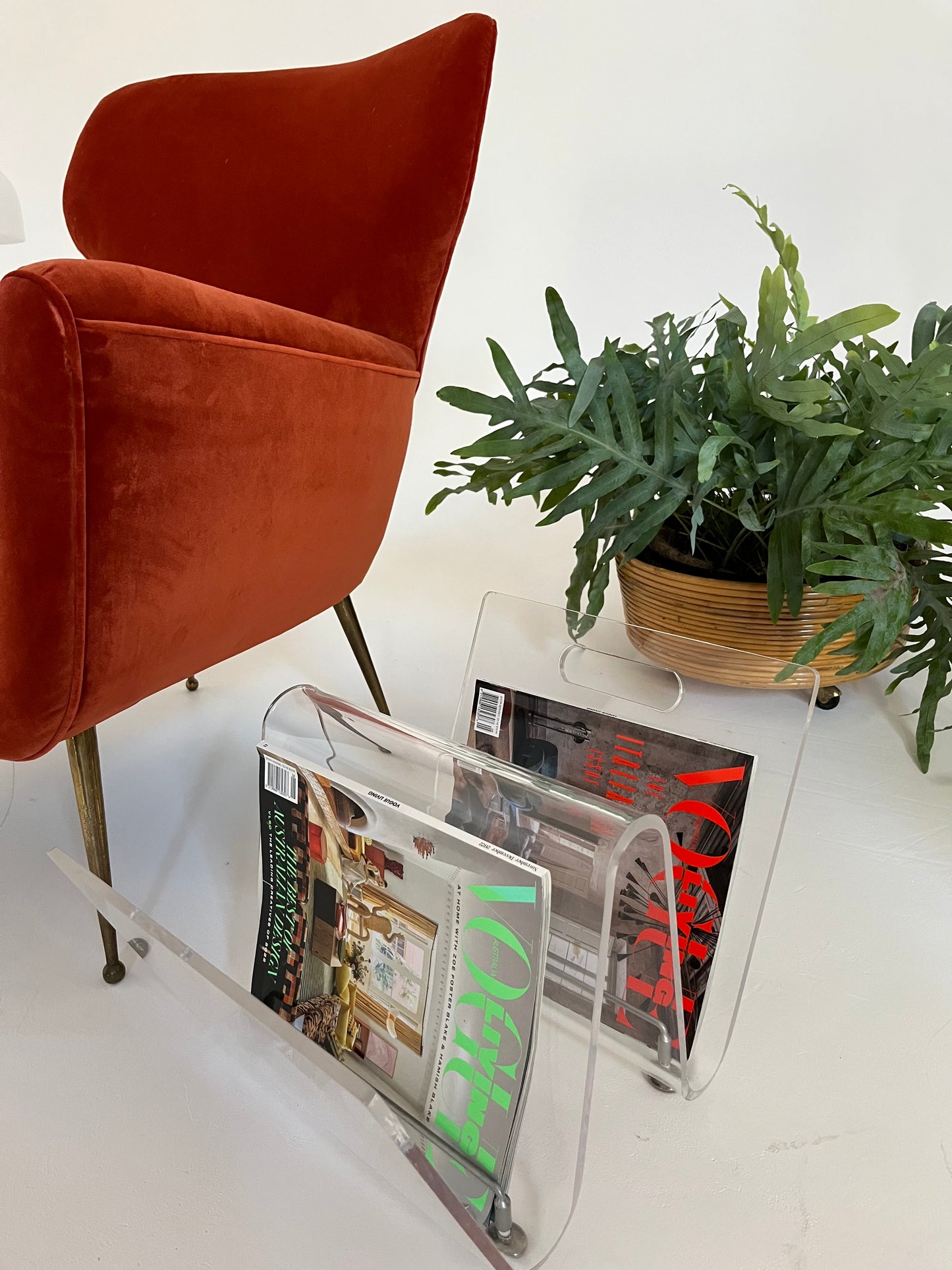 Vintage Perspex Magazine Rack