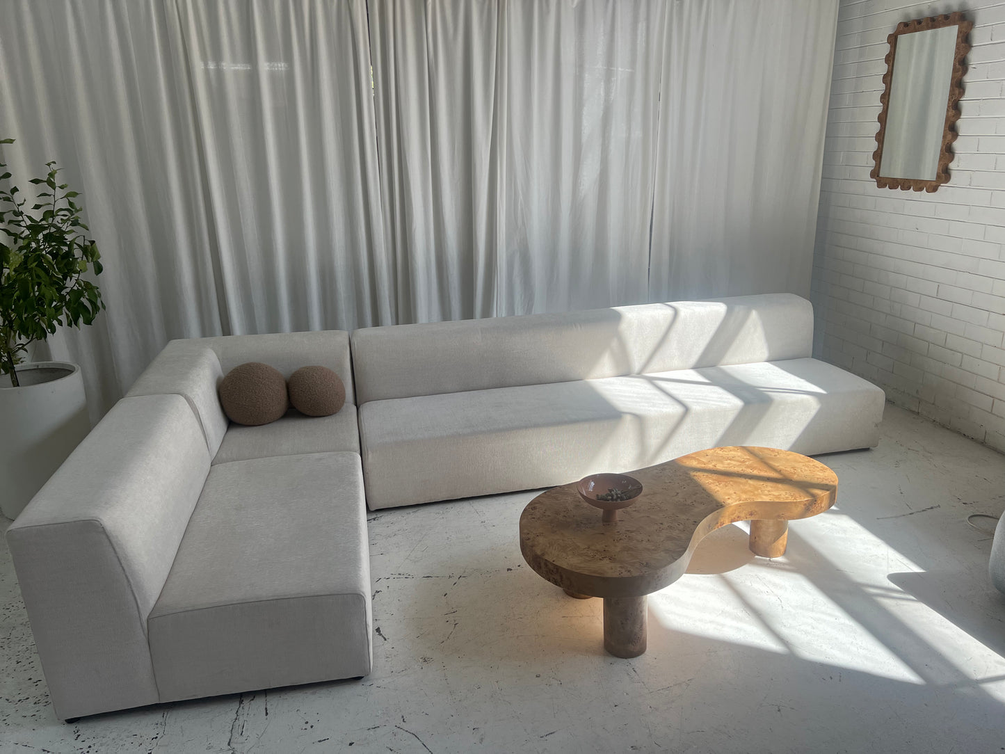 - Bespoke Large White Ivory Modular Sofa Set