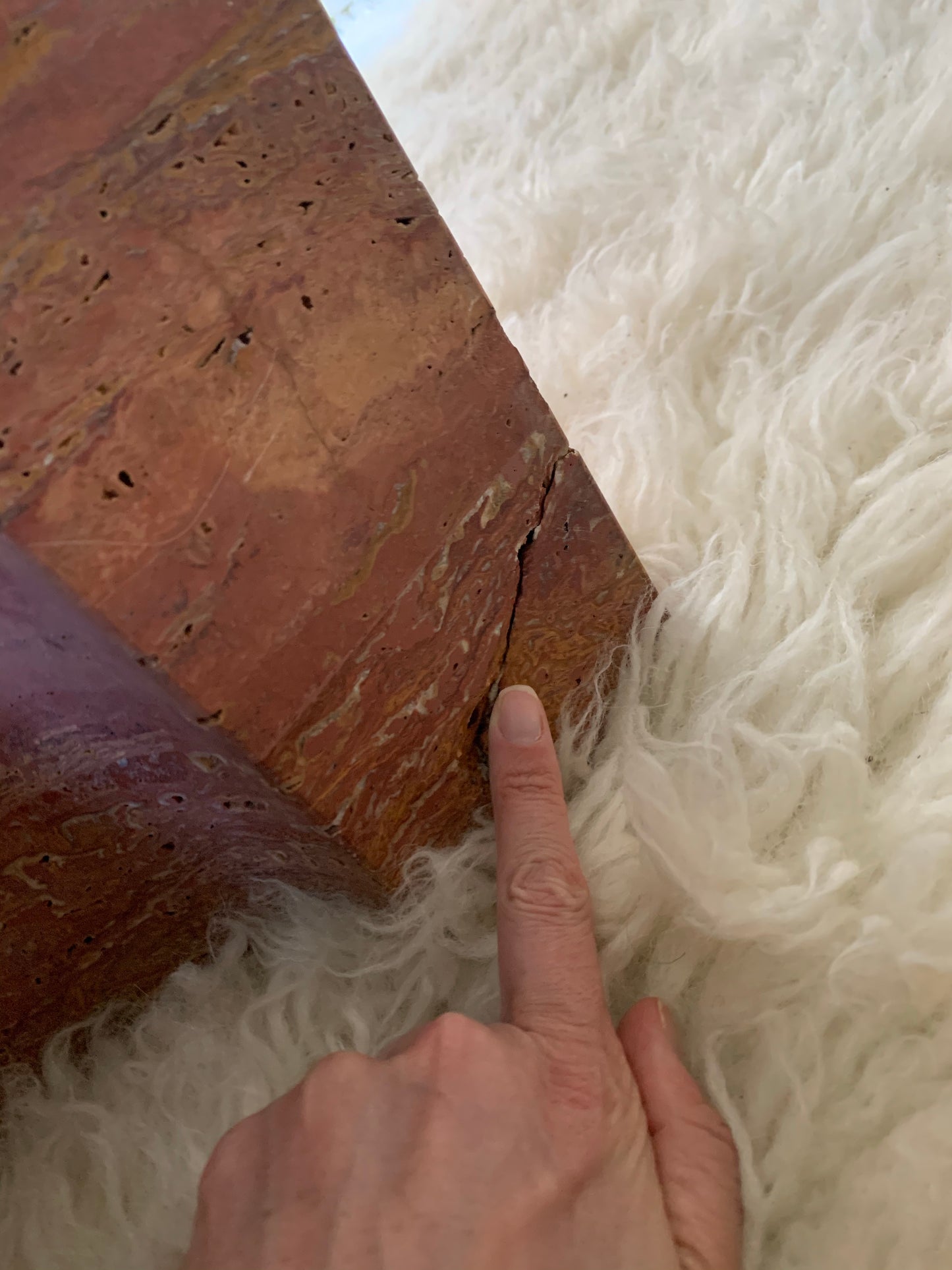 Rare Pink Travertine Table