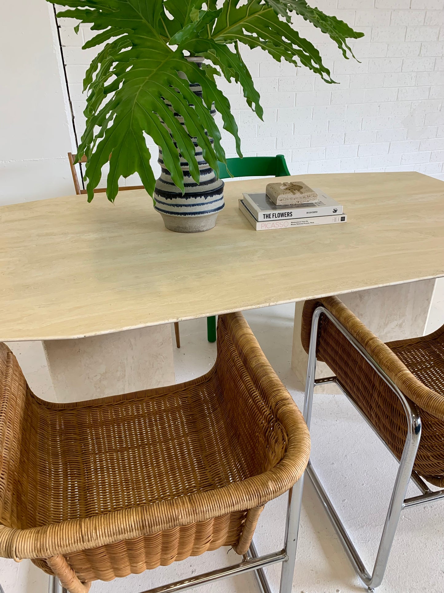 Vintage Travertine Dining Table